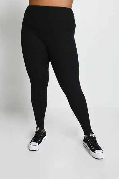 Curve Extreme Fleece Lined Leggings - Black