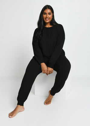 Curve Luxe Lounge Jogger - Black