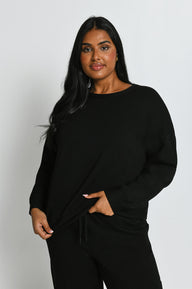 Curve Luxe Lounge Sweatshirt - Black