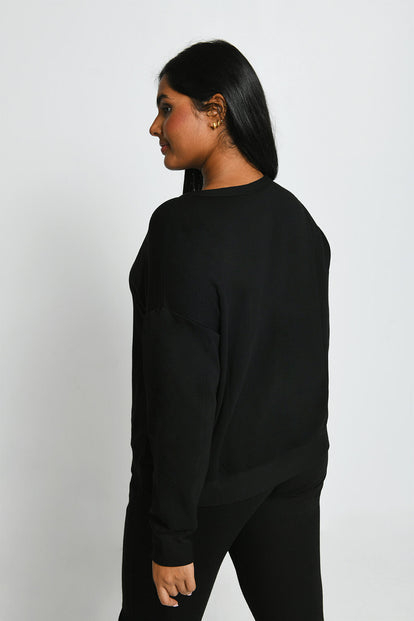 Curve Luxe Lounge Sweatshirt - Black