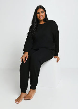 Curve Luxe Lounge Sweatshirt - Black