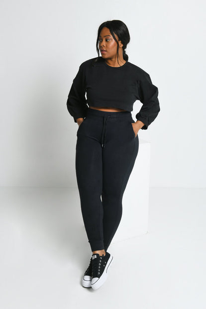 Recharge High Waisted Joggers - Midnight Black