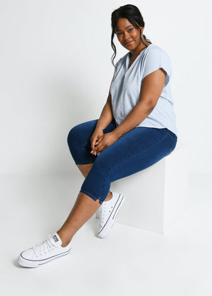 Curve Cropped Jeggings - Dark Blue