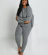 Curve Cable Knit Set - Grey