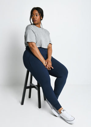 Curve Recharge High Waisted Joggers - Navy Blue