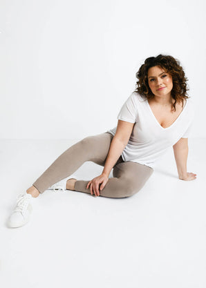 Curve Everyday High Waisted Leggings - Oatmeal Beige