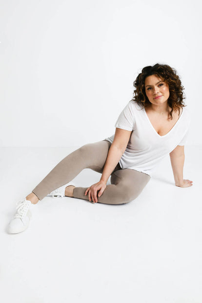 Curve Everyday High Waisted Leggings - Oatmeal Beige