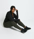 Curve Focus High Waisted Sports Leggings - Olive Green