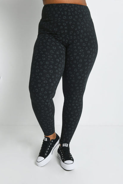 Curve Everyday High Waisted Leggings - Black Animal Print