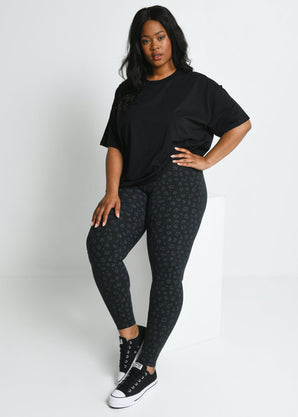 Curve Everyday High Waisted Leggings - Black Animal Print