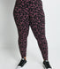 Curve Everyday High Waisted Leggings - Black/Burgundy Floral