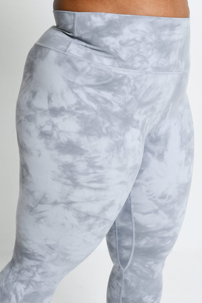 Curve Revitalise 7/8 High Waisted Leggings - Sky Grey Tie Dye