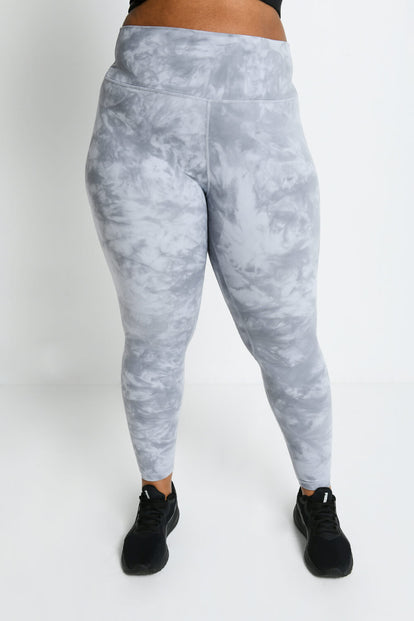 Curve Revitalise High Waisted Leggings - Sky Grey Tie Dye