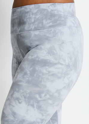 Curve Revitalise High Waisted Leggings - Sky Grey Tie Dye