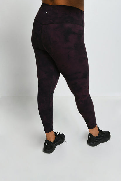 Curve Revitalise 7/8 High Waisted Leggings - Dark Cherry Tie Dye