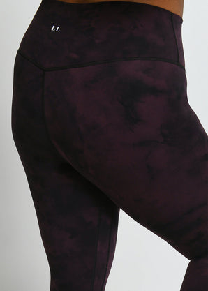 Curve Revitalise 7/8 High Waisted Leggings - Dark Cherry Tie Dye