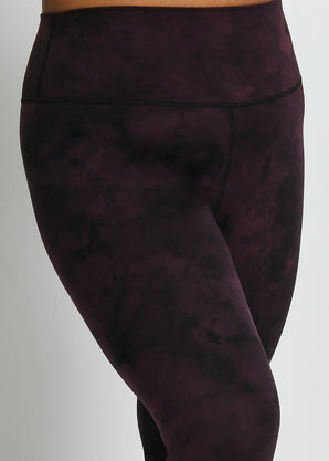 Curve Revitalise High Waisted Leggings - Dark Cherry Tie Dye