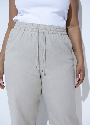 Curve Linen Trousers - Stone