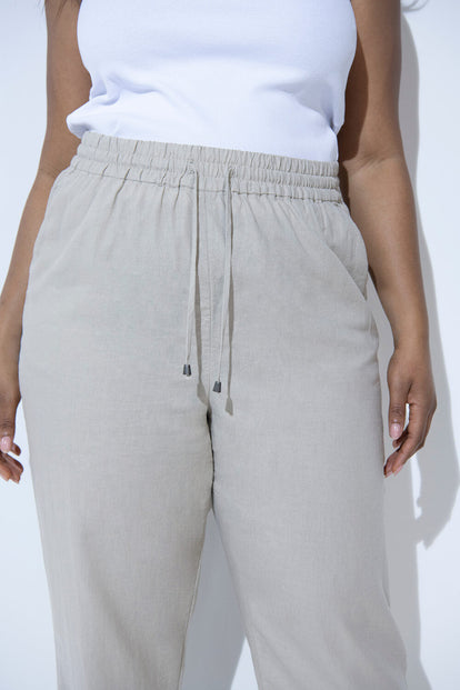 Curve Linen Trousers - Stone