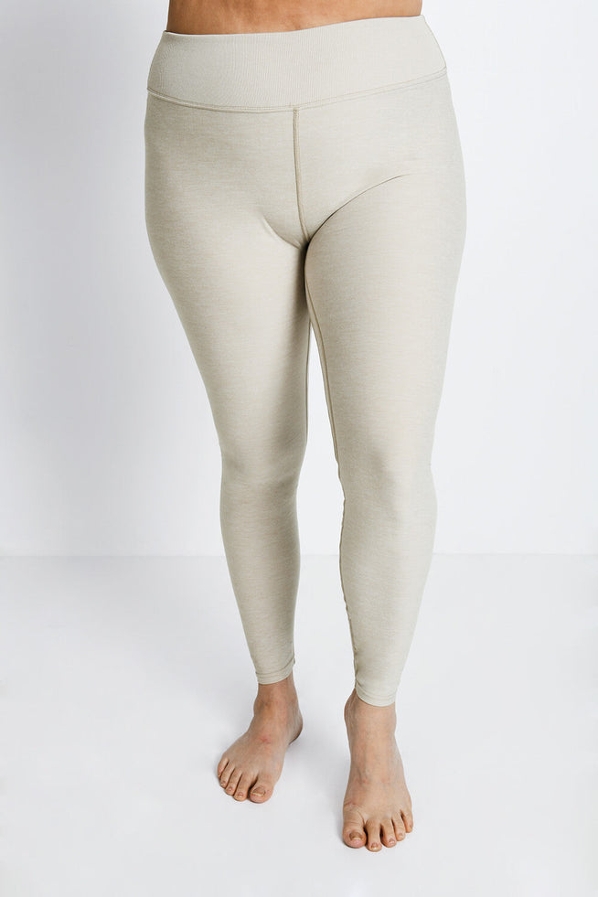 Curve Luxe High Waisted Loungewear Leggings - Vanilla Marl