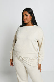 Curve Luxe Lounge Sweatshirt - Vanilla Marl