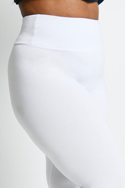 Curve Lightweight Everyday High Waisted Leggings - White