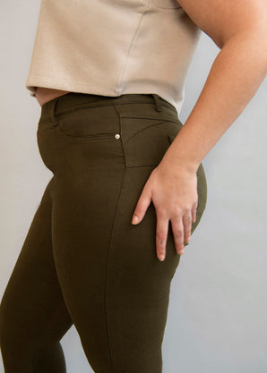 Curve Ultimate Jeggings - Khaki Green