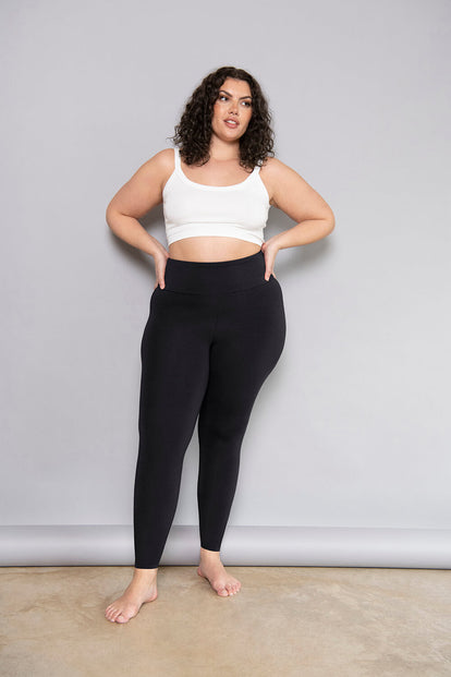 Curve Lightweight Everyday High Waisted Leggings - Black