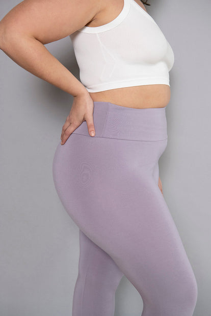 Curve Lightweight Everyday High Waisted Leggings - Mauve