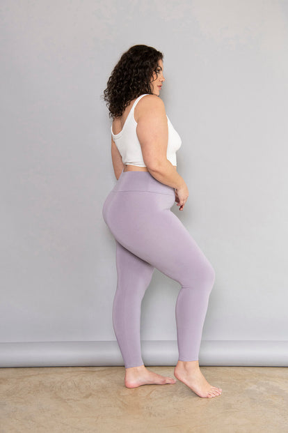Curve Lightweight Everyday High Waisted Leggings - Mauve