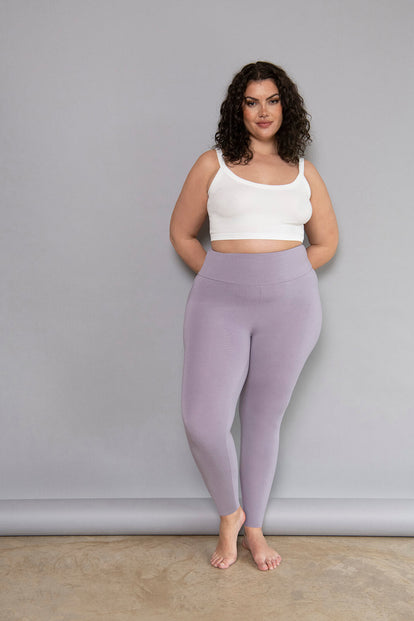 Curve Lightweight Everyday High Waisted Leggings - Mauve