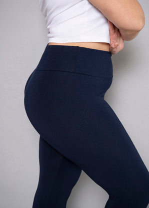 Curve Lightweight Everyday High Waisted Leggings - Navy