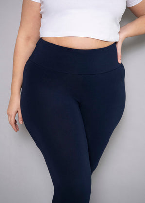Curve Lightweight Everyday High Waisted Leggings - Navy
