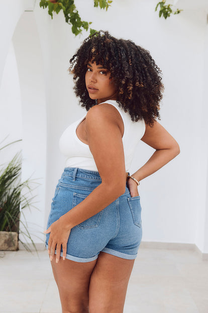 Everyday Denim Shorts - Mid Blue