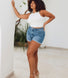 Curve Denim Shorts - Mid Blue