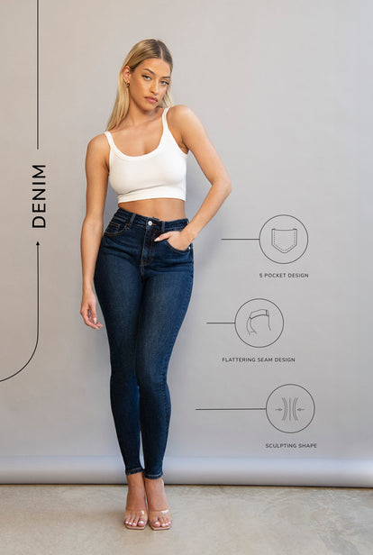 Lift & Shape Jeans - Dark Blue