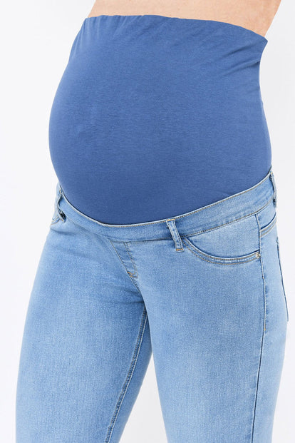 Maternity Cropped Jeggings - Light Blue