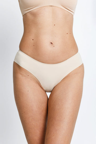 Seamless Brazilian Knickers 3 Pack - Beige