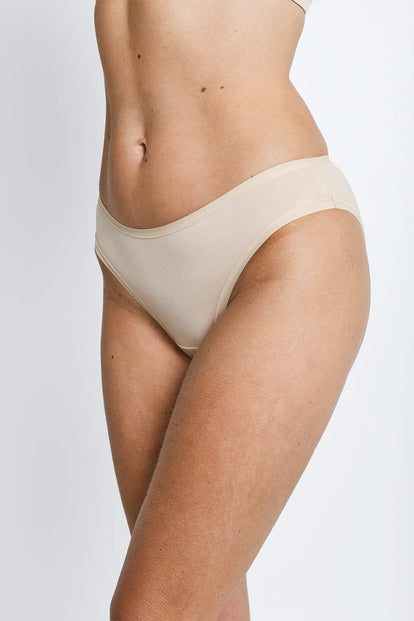 Cotton Bikini Knickers 3 Pack - Beige