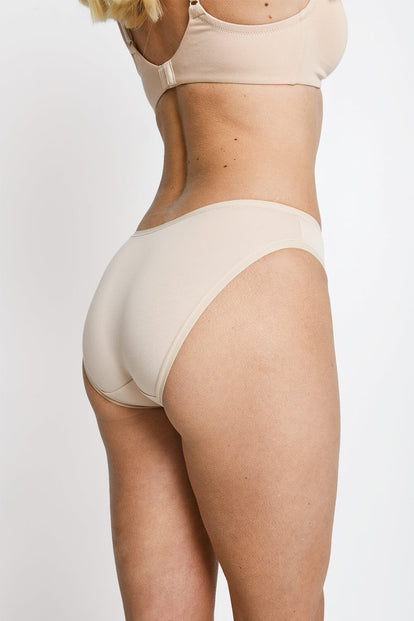 Cotton Bikini Knickers 3 Pack - Beige