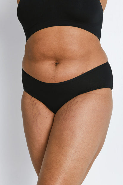 Curve Cotton Midi Knickers 3 Pack - Black