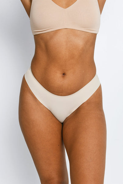 Seamless High Leg Knickers 3 Pack - Beige