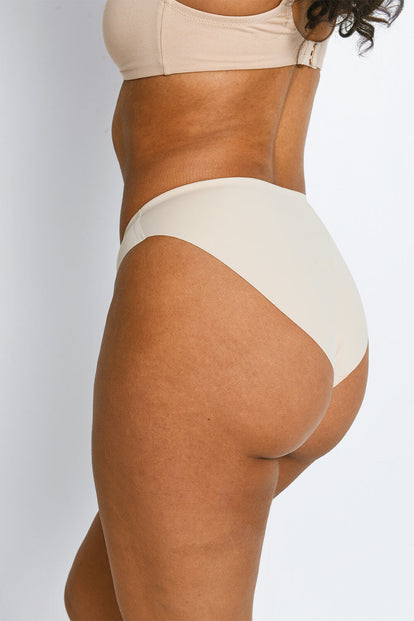 Seamless High Leg Knickers 3 Pack - Beige