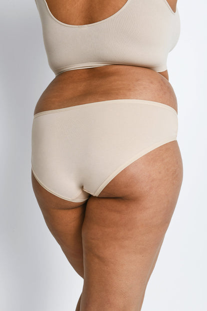 Curve Cotton Brazilian Knickers 3 Pack - Beige