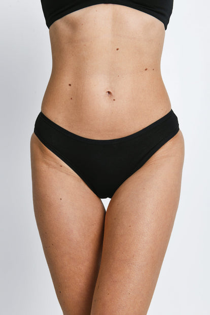 Cotton Bikini Knickers 3 Pack - Black