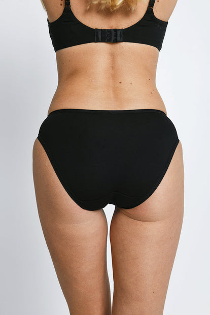 Cotton Bikini Knickers 3 Pack - Black