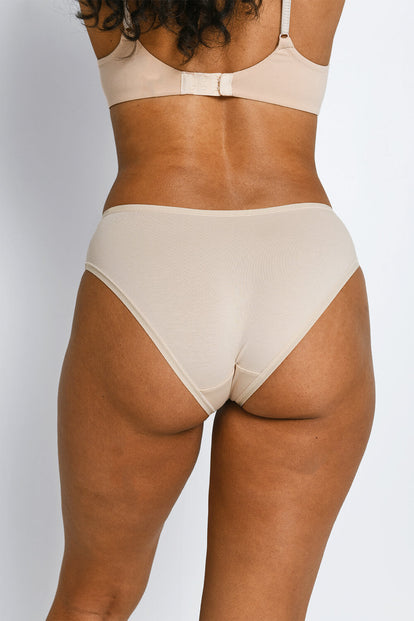 Cotton Brazilian Knickers 3 Pack - Beige