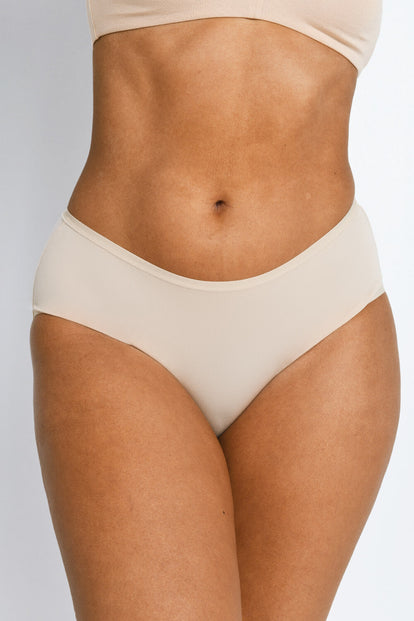 Cotton Midi Knickers 3 Pack - Beige