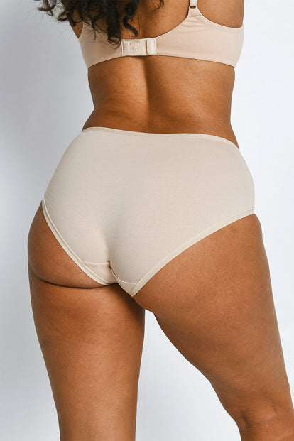 Cotton Midi Knickers 3 Pack - Beige