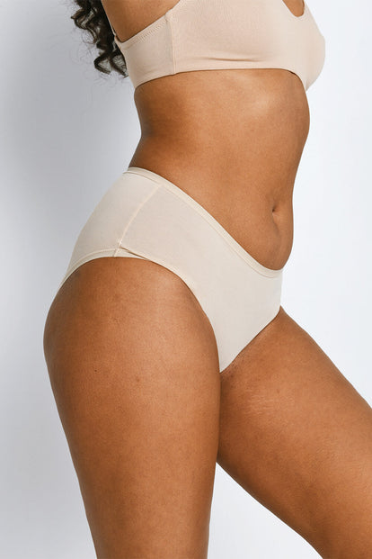 Cotton Midi Knickers 3 Pack - Beige